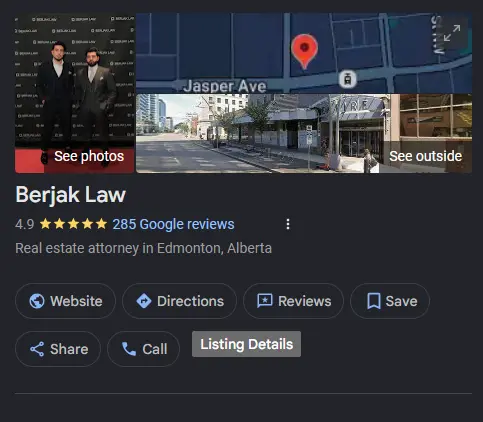 Berjak Law google business profile real estate attorney